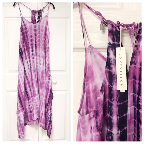 Lovestitch Magenta Tie Dye Boho Long Dress NWT - Picture 2 of 4